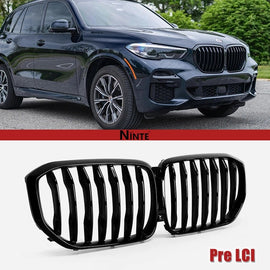 NINTE Front Kidney Grill Single Slat For 2019 - 2026 BMW X5 G05 Gloss Black - NINTE