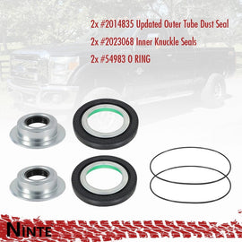 NINTE Front Axle Knuckle Vacuum Seal Kit & U Joint Set For 2005 - 2019 Ford Super Duty F250 F350 F450 F550 - NINTE