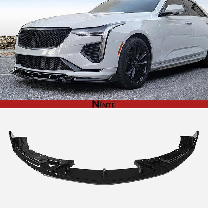 NINTE Front Lip For 2020 - 23 Cadillac CT4 Gloss Black Front Bumper Splitter - NINTE