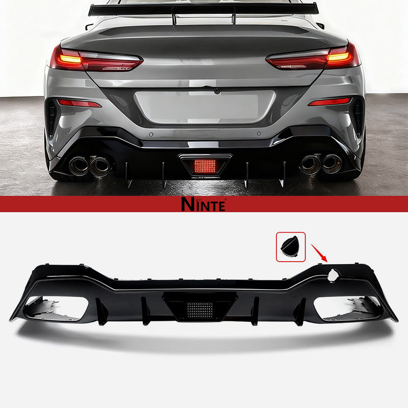 NINTE Rear Diffuser With Brake Light For 2018-2024 BMW 8-Series G16 Gran Coupe 4 Doors M Sport