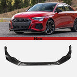 NINTE For 2021-2024 Audi A3 8Y Front Lip ABS Front Bumper Splitter ABS 3 Pieces NON-Fit S-Line Fit Sport