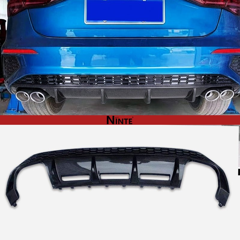 NINTE Rear Diffuser For 2020 - 2024 Audi A3 S Line S3 Bumper Lip - NINTE