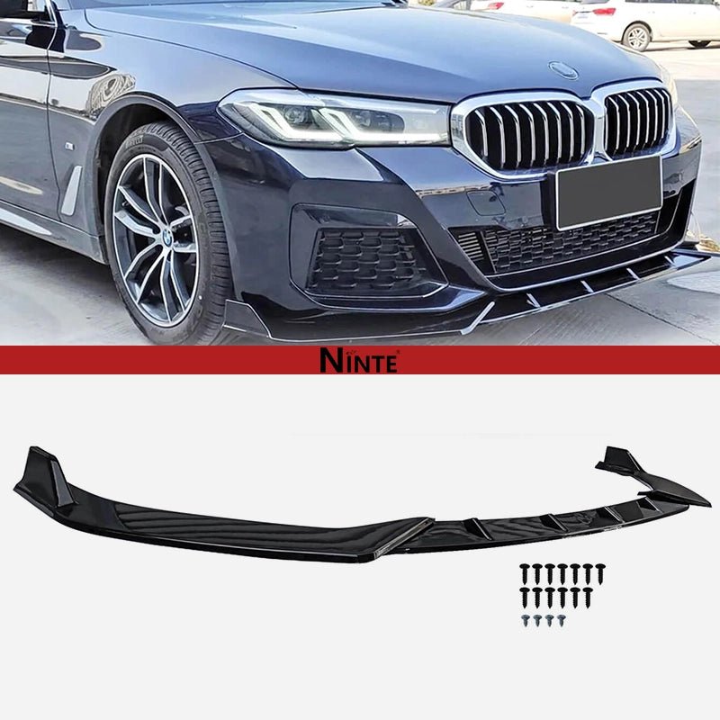 NINTE GT STYLE Front Lip For 2021 - 2023 BMW 5 Series G30 M Sport 3Pcs - NINTE
