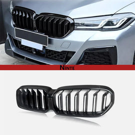 NINTE Kidney Front Grille For 2021 - 2023 BMW 5 Series G30 G31 LCI Glossy Black - NINTE