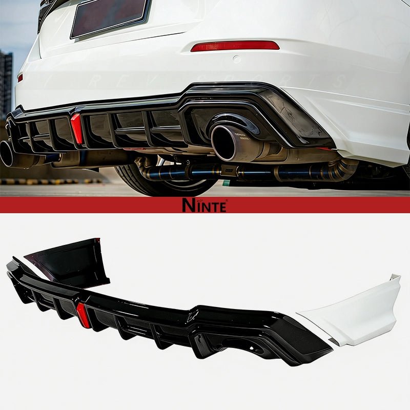 NINTE YOFER V2 Style Rear Diffuser + Corner Spats For 2022 - 2026 11th Honda Civic Sedan - NINTE