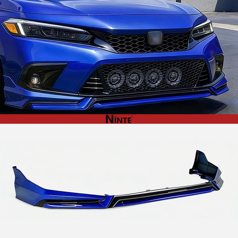 NINTE Front Lip For 2022-2024 Honda Civic Sedan/Hatchback Yofer V3 Style Bumper Spliter Chin
