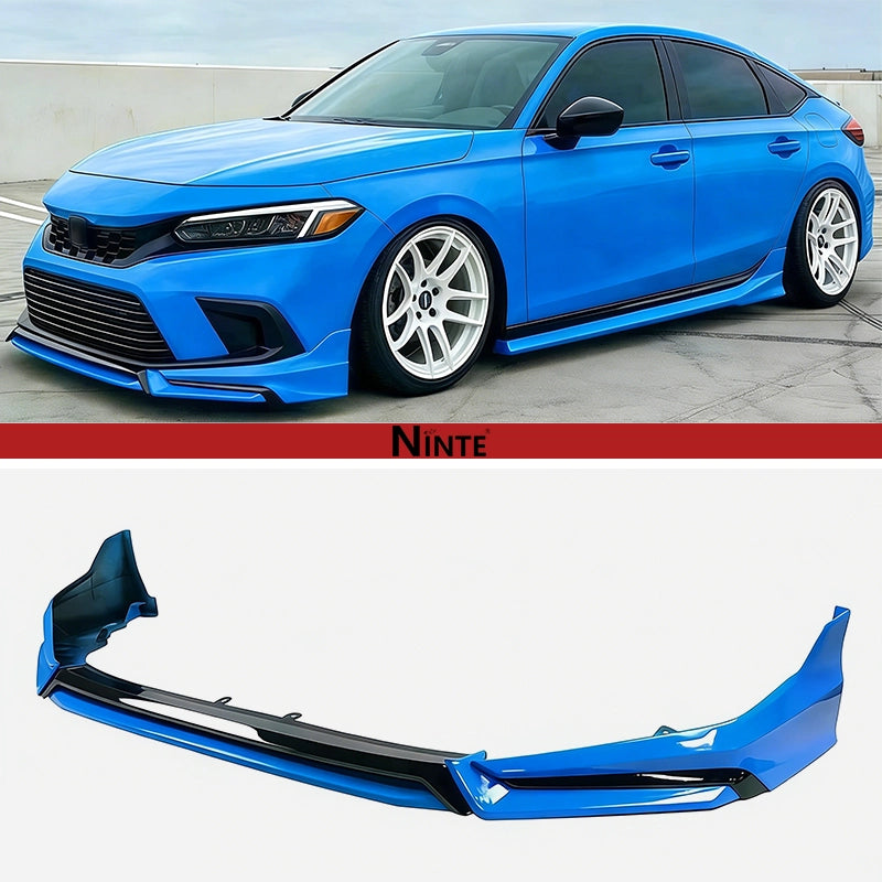 NINTE Front Lip For 2022-2024 Honda Civic Sedan/Hatchback Yofer V3 Style Bumper Spliter Chin