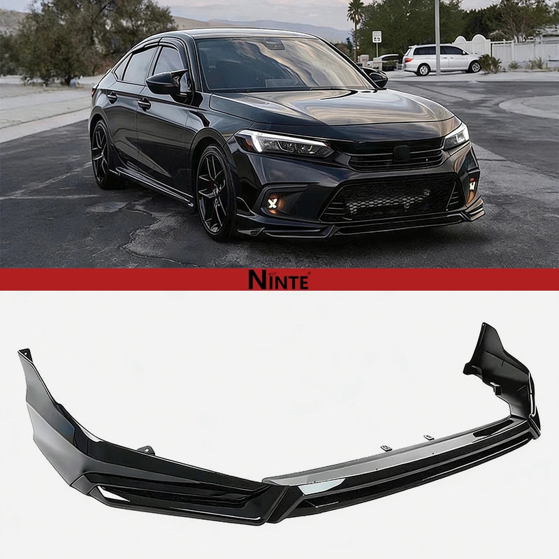 NINTE Front Lip For 2022-2024 Honda Civic Sedan/Hatchback Yofer V3 Style Bumper Spliter Chin