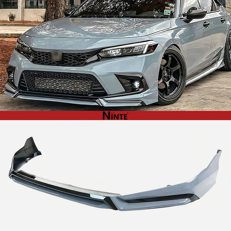 NINTE Front Lip For 2022-2024 Honda Civic Sedan/Hatchback Yofer V3 Style Bumper Spliter Chin