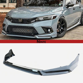 NINTE Front Lip For 2022 - 2024 Honda Civic Sedan/Hatchback Yofer V3 Style Bumper Spliter Chin - NINTE