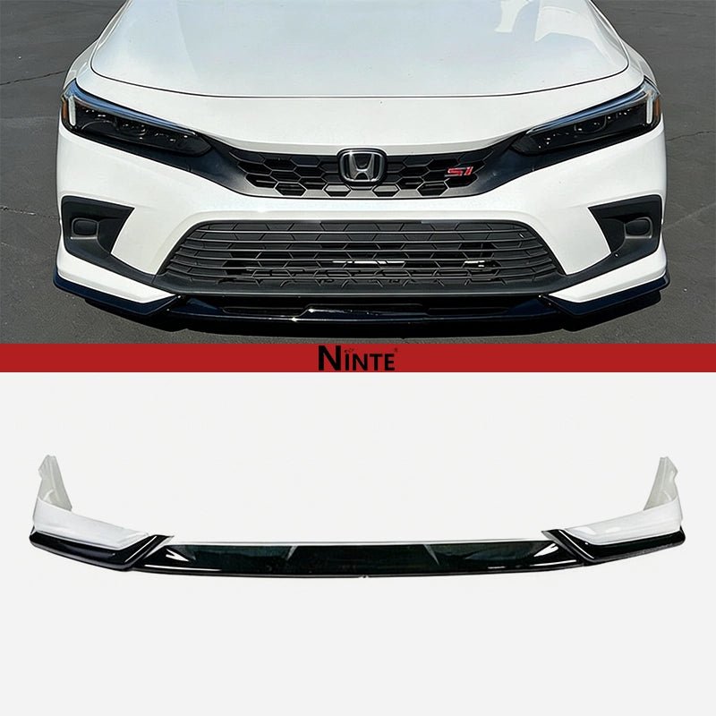 NINTE For 2022 - 2024 Honda Civic 11th Front Lip GF Bodykit BF Bodykits Pearl White Black Front Bumper Lip Kit - NINTE