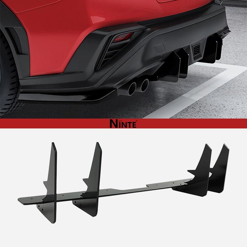 NINTE JDM V Style Shark Fin Rear Diffuser Spoiler For 2022 - 2025 Subaru WRX STI Gloss Black - NINTE