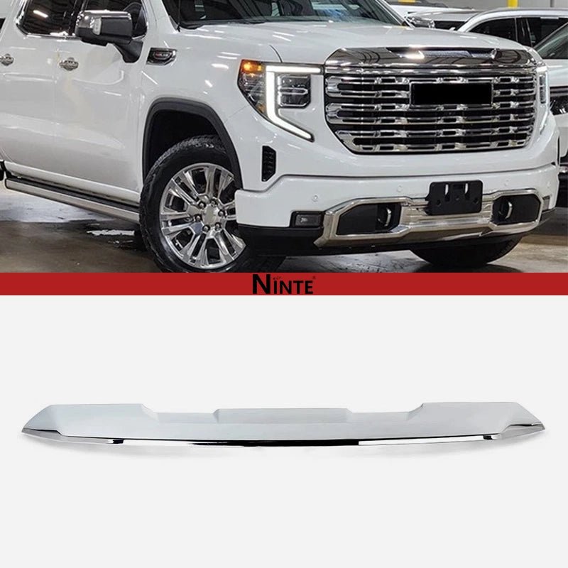Front Grille Upper Top Molding Trim Piece Fit for GMC Sierra 1500 2022-2025 Chrome One Piece Style Without Logo