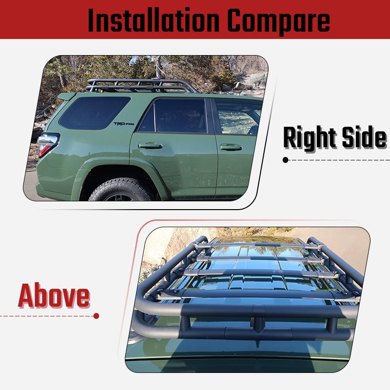 NINTE TRD PRO Style Roof Rack For 2010 - 2024 Toyota 4 Runner Adjustable Basket Sport Extra Cross Bar - NINTE