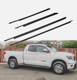 NINTE For 2007 - 2019 Toyota Tundra CrewMax Car Window Moulding Trim Weatherstrips Seal Fit 4PC(68210 - 0C020，68160 - 0C020，68163 - 0C010，68164 - 0C010) - NINTE