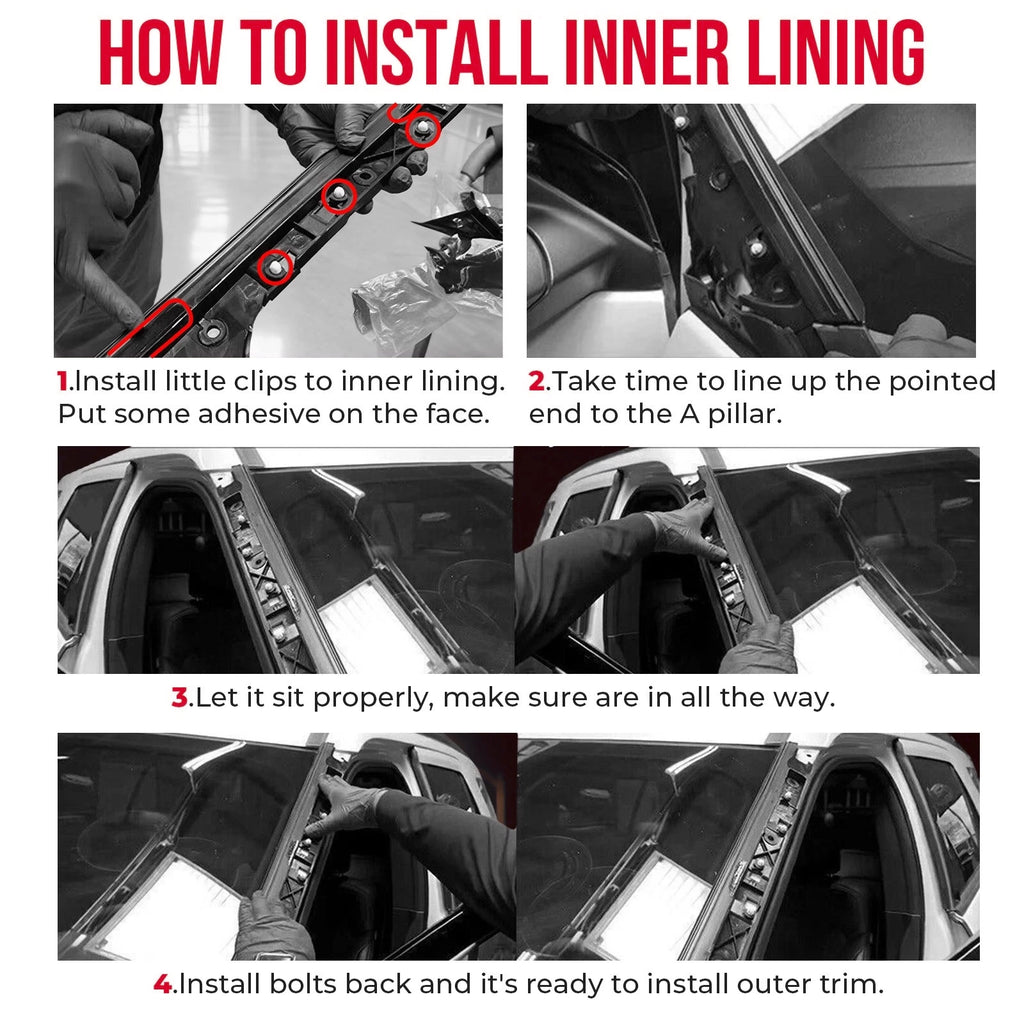 NINTE RH+LH Side Windshield A - Pillar Molding Trim For 2011 - 2019 Ford Explorer - NINTE