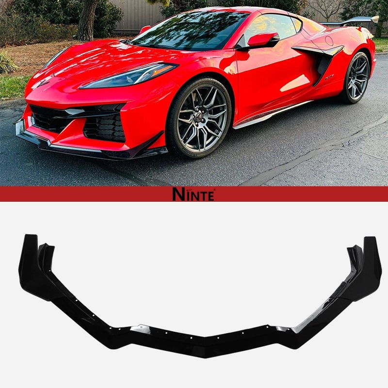 NINTE Front Bumper Lip For 2020 - 2025 Corvette C8 Z51 STG Performance Package Canard Style - NINTE