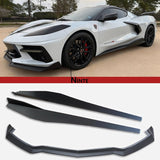 NINTE Front Bumper Lip & Side Skirt Kit for 2020-2024 Chevrolet Corvette C8 – Bottom-Line Aero Package