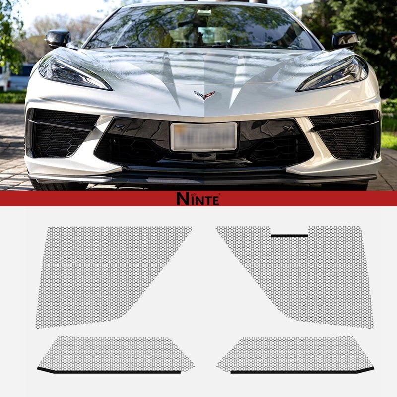 NINTE For 2020 - 2024 Chevrolet Corvette C8 Aluminum Radiator Grille Cover Protector Mesh Grill Kit - NINTE