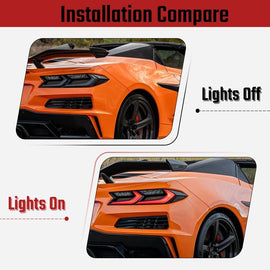 NINTE Tail light Smoked Cover Blackout Molding FOR 2020 - 2025 Corvette C8 Z51 Stingray - NINTE