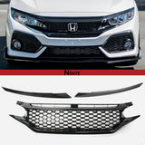 NINTE JDM Honeycomb Mesh Front Hood Grille With Eye Lids For 2016-2021 Honda Civic
