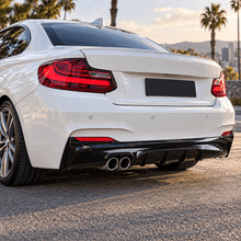 NINTE Rear Bumper Diffuser Lip Splitter Fit for 2014-2021 BMW 2 Series F22 Coupe Painted Gloss Black One Piece Left Side Dual Exhaust Sport Style Without Logo - NINTE