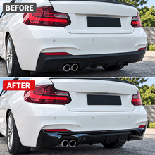 NINTE Rear Bumper Diffuser Lip Splitter Fit for 2014-2021 BMW 2 Series F22 Coupe Painted Gloss Black One Piece Left Side Dual Exhaust Sport Style Without Logo - NINTE