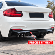 NINTE Rear Bumper Diffuser Lip Splitter Fit for 2014-2021 BMW 2 Series F22 Coupe Painted Gloss Black One Piece Left Side Dual Exhaust Sport Style Without Logo - NINTE