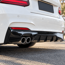 NINTE Rear Bumper Diffuser Lip Splitter Fit for 2014-2021 BMW 2 Series F22 Coupe Painted Gloss Black One Piece Left Side Dual Exhaust Sport Style Without Logo - NINTE