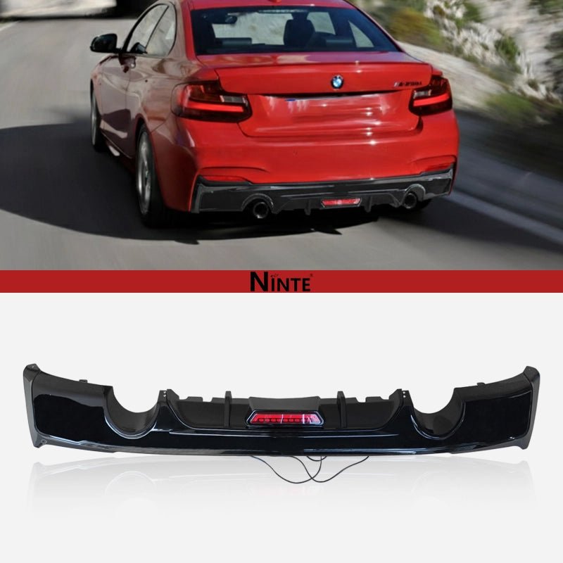 NINTE Rear Diffuser For BMW 2014 - 2021 F22 F23 2 Series M Sport Rear Bumper Lip ABS - NINTE
