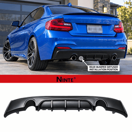 NINTE MP Style Rear Diffuser For BMW 2014-2021 F22 F23 2 Series M Sport Rear Bumper Lip ABS - NINTE