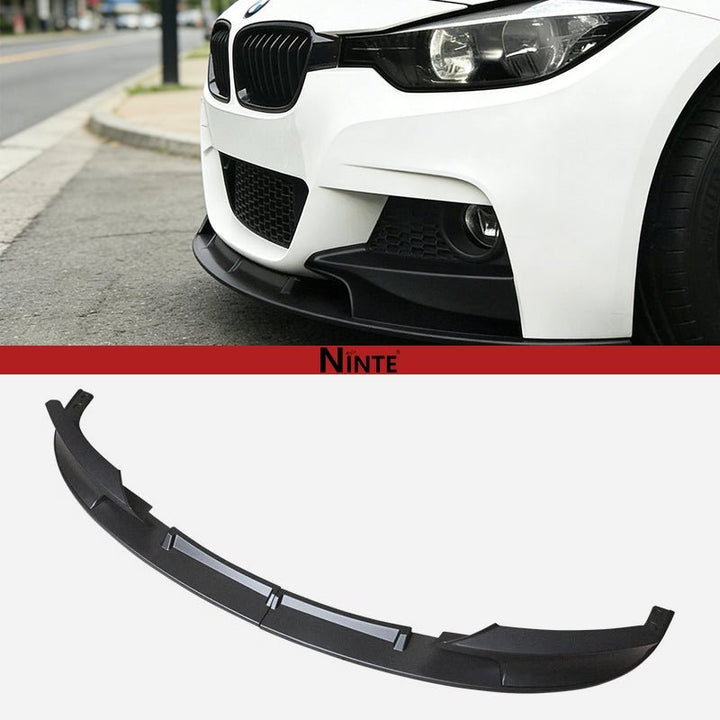 [variant:mad-style__matte-black] BMW F30 MAD style matte black front lip front view