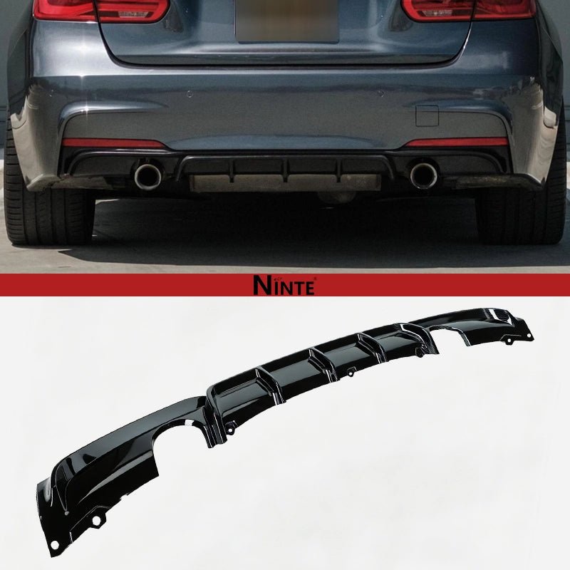 NINTE For 2012 - 2018 BMW 3 Series F30 M Sport Rear Diffuser Lower Bumper Diffuser Rear Lip Spoiler - NINTE