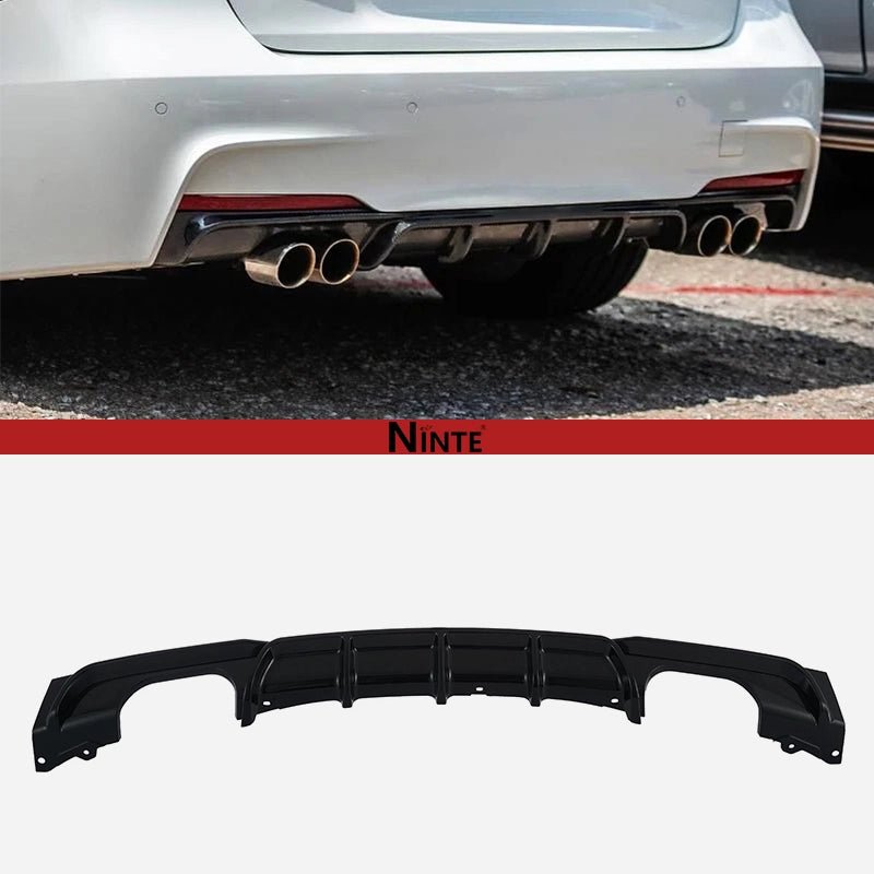 NINTE For 2012 - 2018 BMW 3 Series F30 M Sport Rear Diffuser Lower Bumper Diffuser Rear Lip Spoiler - NINTE