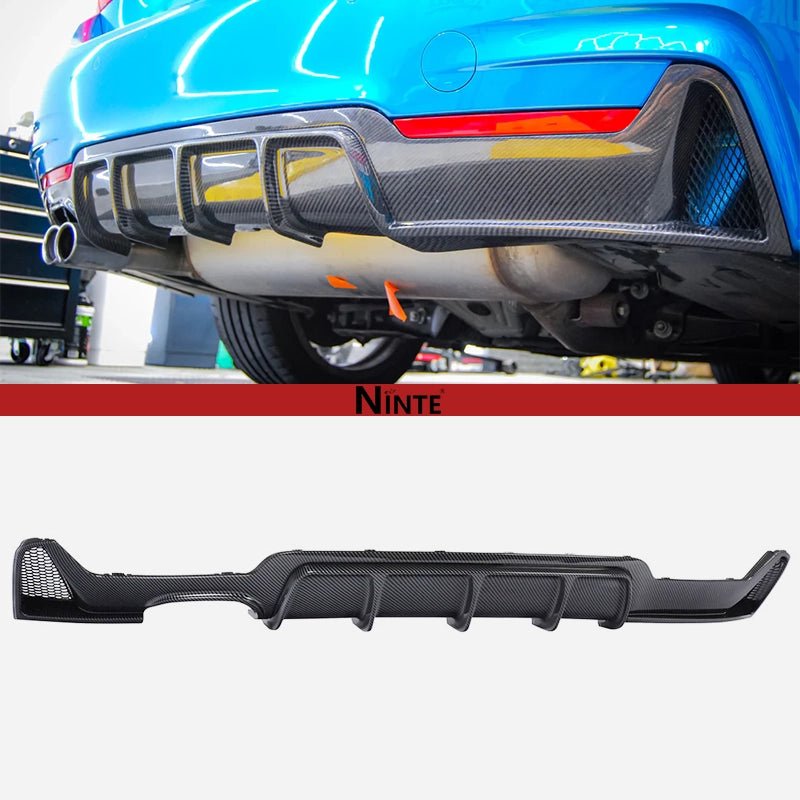 NINTE Rear Bumper For 2014 - 20 BMW 4 Series F32 F33 F36 M Sport Single Twin Exhaust Rear Diffuser Lip Splitter - NINTE