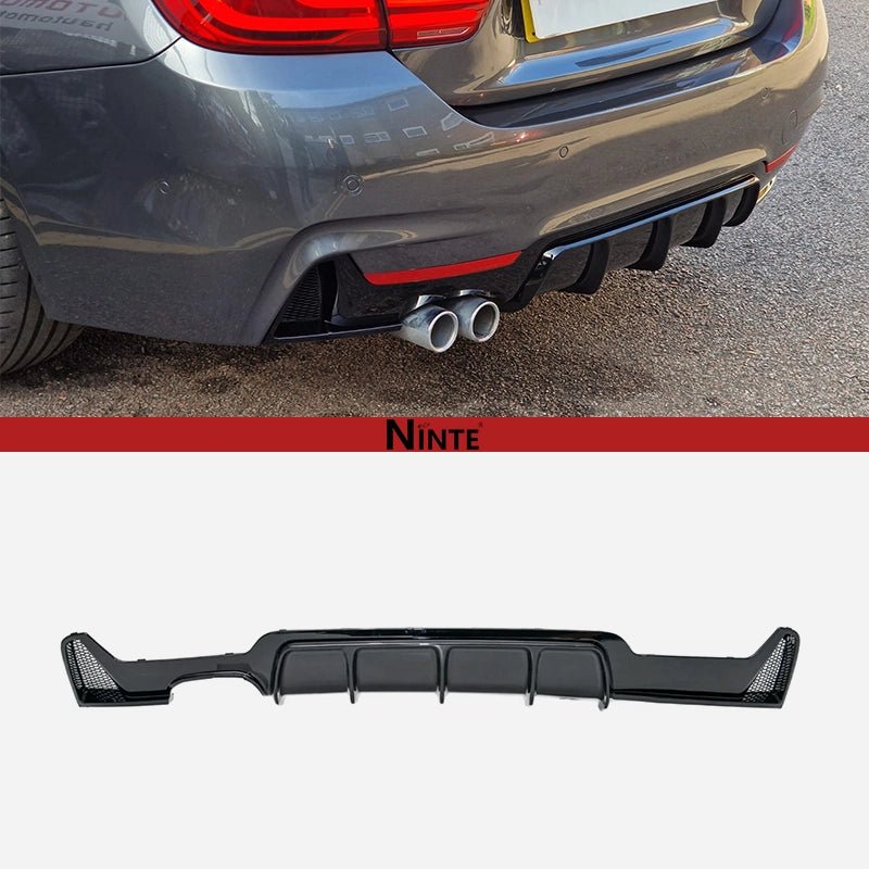 NINTE Rear Bumper For 2014 - 20 BMW 4 Series F32 F33 F36 M Sport Single Twin Exhaust Rear Diffuser Lip Splitter - NINTE