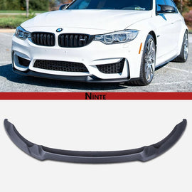 NINTE For 2015 - 2020 Fits BMW F80 M3 F82 F83 M4 1 Piece Style Front Bumper Lip Front Lower Diffuser - NINTE