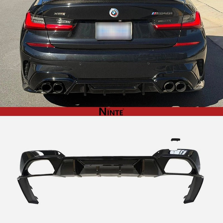NINTE Rear Diffuser For 2019 - 2022 BMW 3 Series G20 M Sport 330i 340i 320i 330e M340i Rear Bumper Lip - NINTE