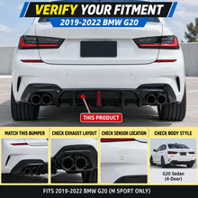 NINTE Style Rear Diffuser W/LED Light For 2019-2022 BMW G20 G28 3 Series M Sport - NINTE