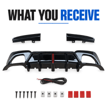NINTE Style Rear Diffuser W/LED Light For 2019-2022 BMW G20 G28 3 Series M Sport - NINTE
