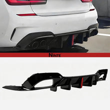 Load image into Gallery viewer, NINTE For 2019 - 2022 BMW G20 G28 3 Series M Sport Rear Diffuser W/LED Light NINTE Style Gloss Black - NINTE