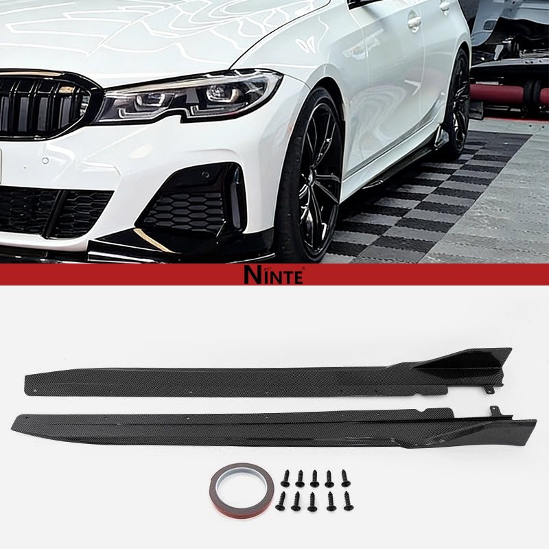 NINTE For 2019 - 2024 BMW G20 G28 3 - Series M Sport Side Skirts 3D Racing Style ABS Painted Side Bottom Panels - NINTE