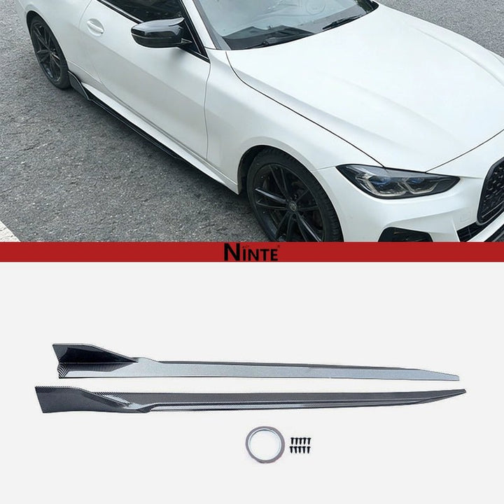 NINTE M Style Side Skirts For 2021 - 2026 BMW 4 Series G22 G23 G26 Extension Panel Splitter ABS Painted - NINTE