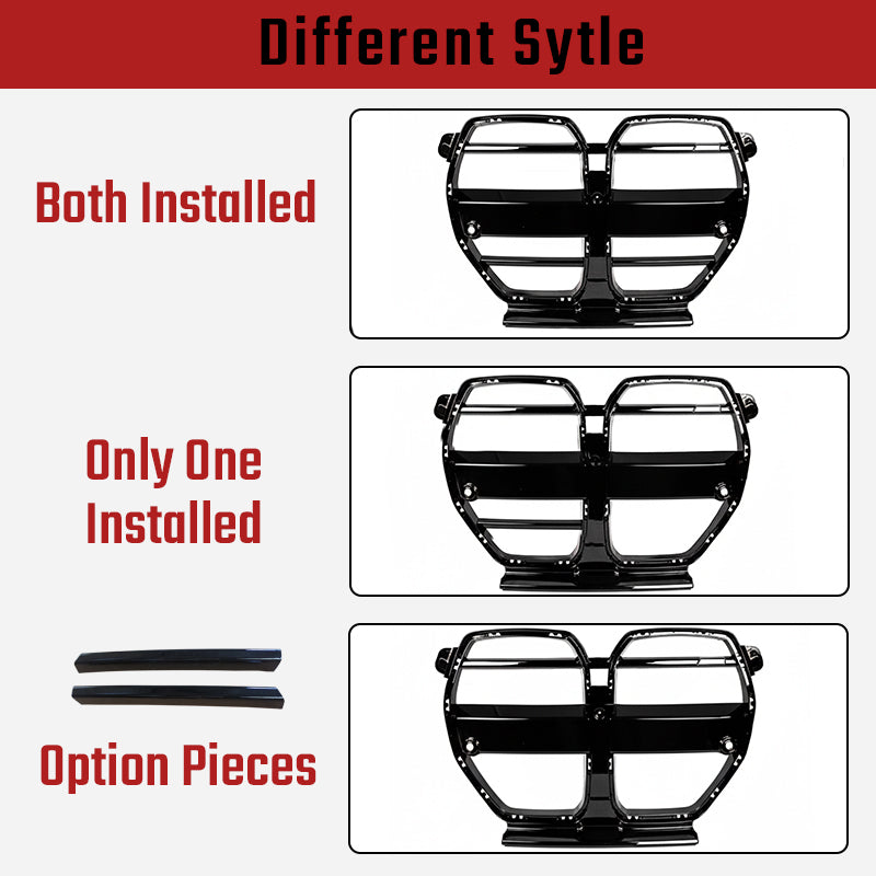 NINTE V-ST Style Nose Grille For 2021-2025 BMW M3 M4 Crystal Black