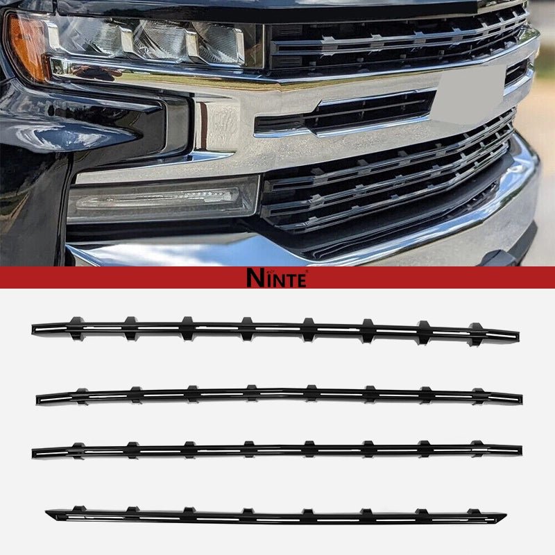NINTE For 2019 - 2022 Chevy Silverado 1500 Grill Cover LT RST Snap on Grille Overlay Insert Bar - NINTE