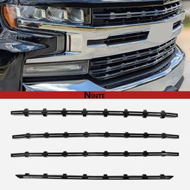 NINTE For 2019 - 2022 Chevy Silverado 1500 Grill Cover LT RST Snap on Grille Overlay Insert Bar - NINTE