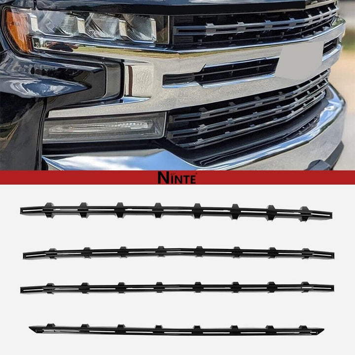NINTE For 2019 - 2022 Chevy Silverado 1500 Grill Cover LT RST Snap on Grille Overlay Insert Bar - NINTE