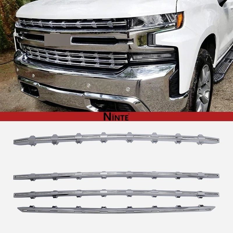 NINTE For 2019 - 2022 Chevy Silverado 1500 Grill Cover LT RST Snap on Grille Overlay Insert Bar - NINTE
