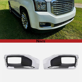 NINTE Pair Fog Light Lamp Bezel Trim Cover For 2015 - 2020 GMC Yukon XL - NINTE
