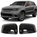 NINTE Mirror Covers for 11-21 Jeep Grand Cherokee 11-23 Dodge Durango ABS Gloss Black A PairHalf Overlays